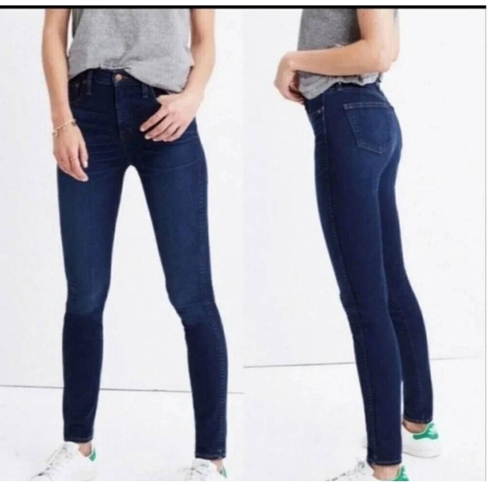 Madewell High Rise Skinny Jeans Dark Indigo 5 Pockets Zipper Womens 27